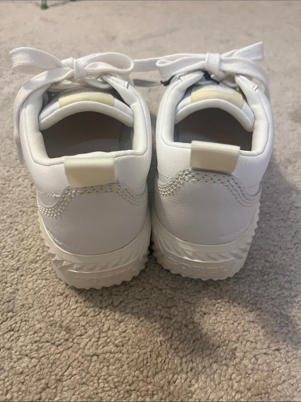 SOREL Women's ONA AVE Low Sneaker Cream/Tan Platform Lace-Up size 7 nwt